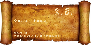 Kusler Bence névjegykártya